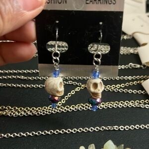 Swarovski Crystal AA White Skull Earrings